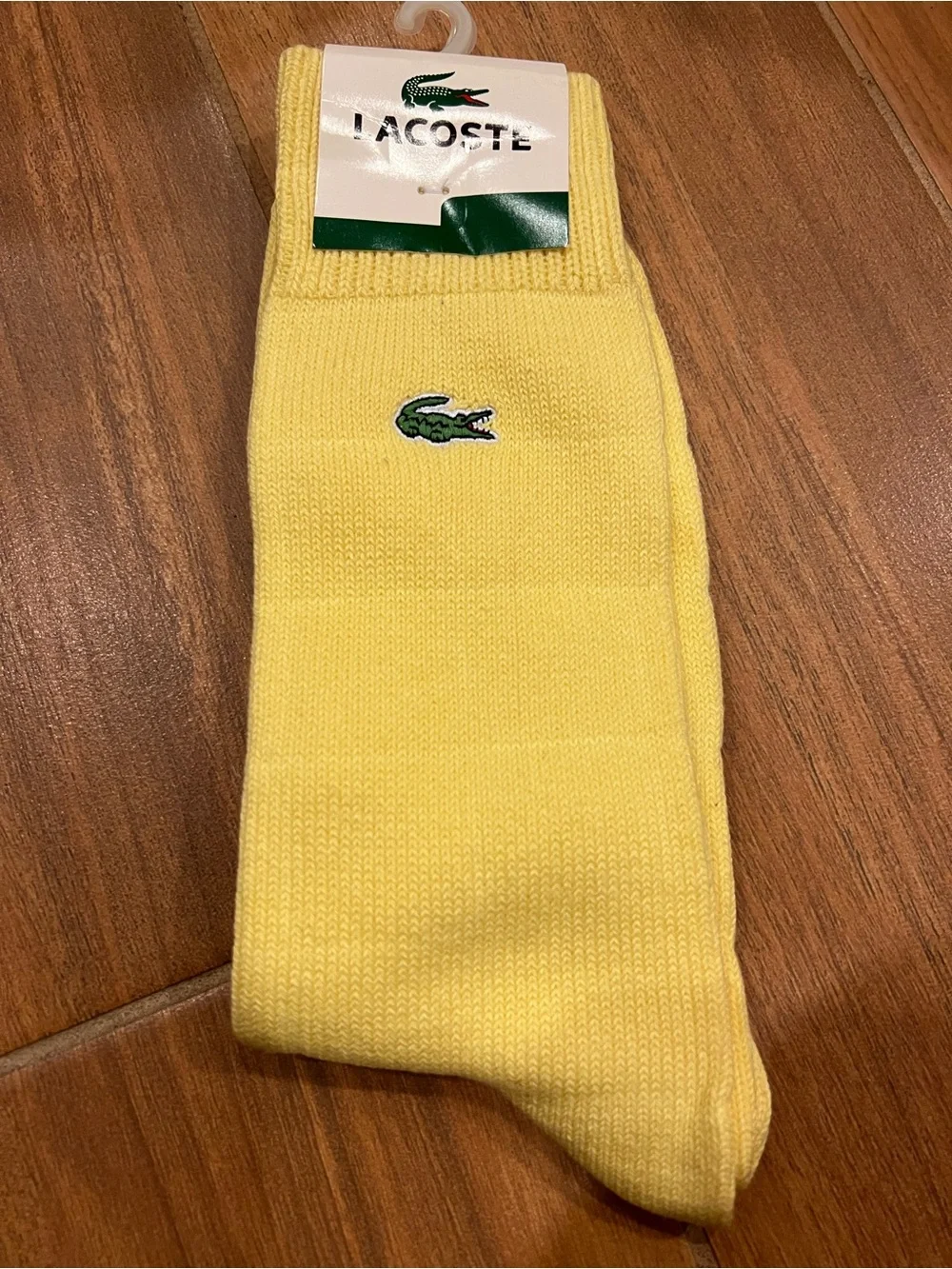Lacoste Men's Yellow Cotton Crew Socks Size Medium